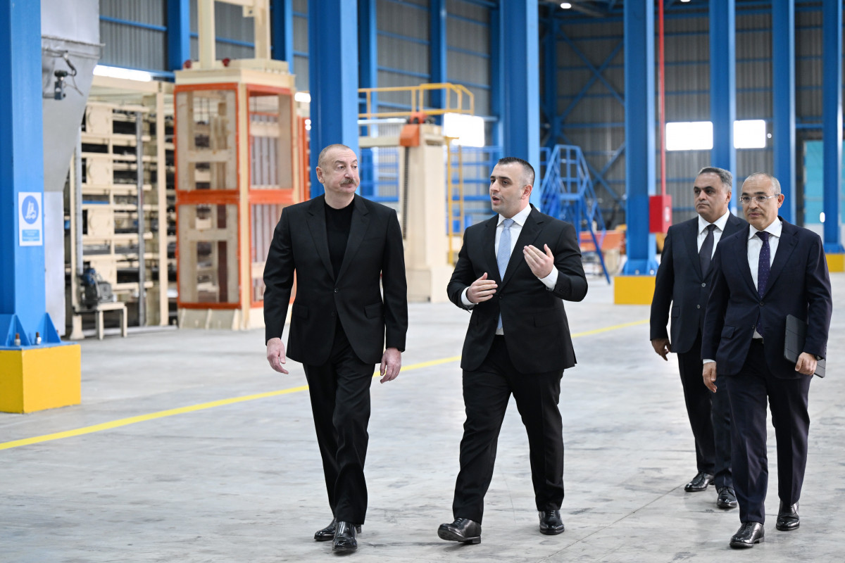 Goranboyda tikinti materialları istehsalı müəssisəsi istifadəyə verilib - YENİLƏNİB