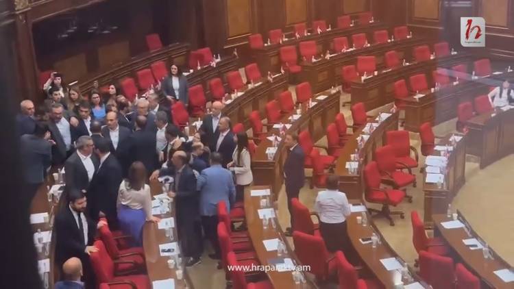 Sabiq prezidentin oğlu parlamentində dava saldı - VİDEO