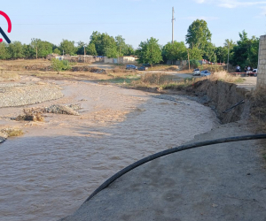 Ağdamda sel - Yollar yuyuldu, qaz xətti zədələndi