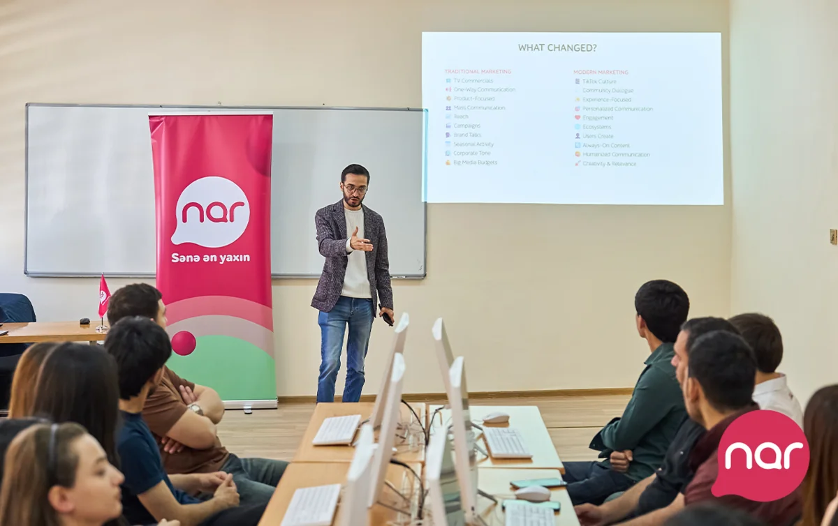 "Nar" Gəncədə tələbələr üçün marketinq və karyera təlimləri təşkil edib - FOTOLAR