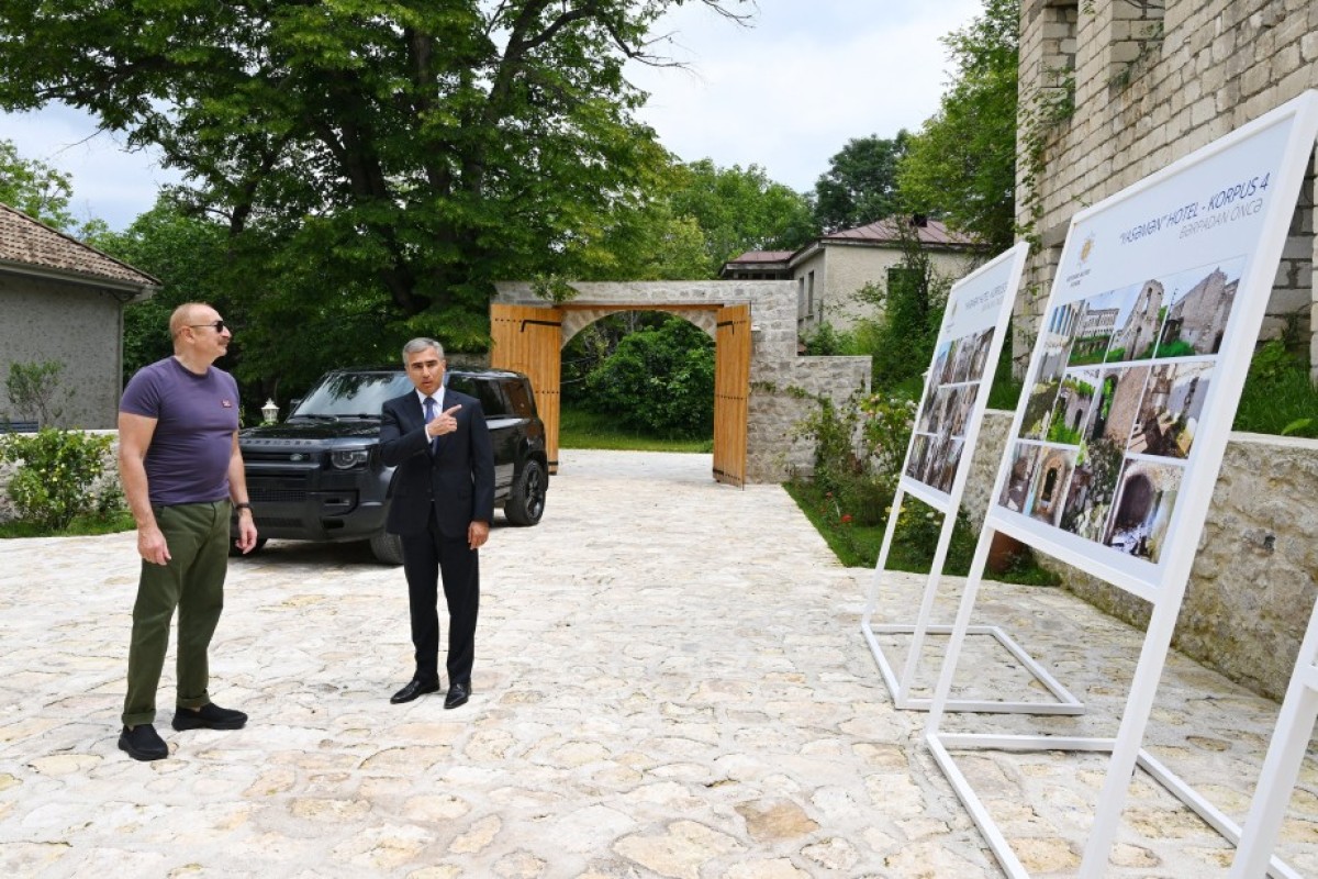 Prezident “Yasəmən” hotelin yeni korpuslarını gəzdi - FOTOLAR